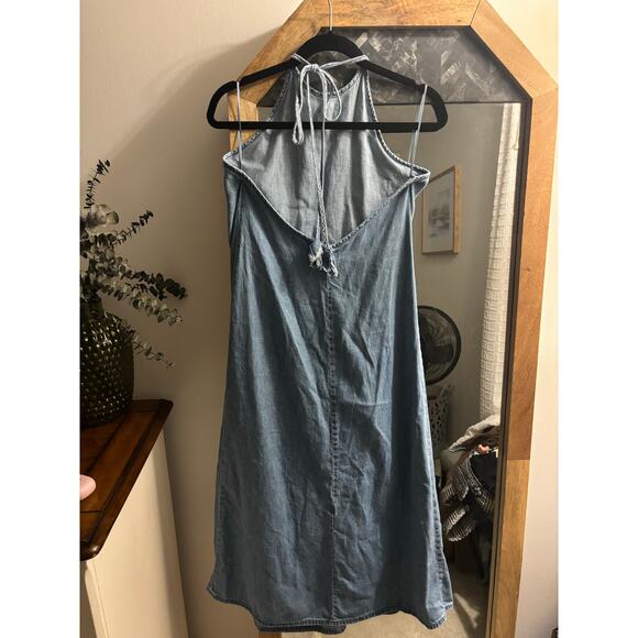 Zara Denim Halter Midi Dress - Picture 6 of 7